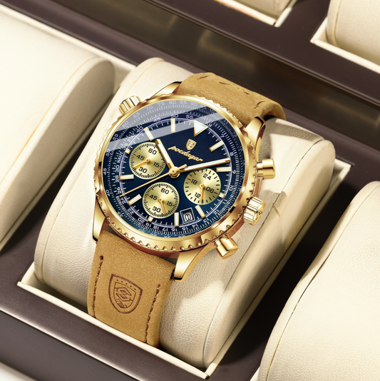 Charon Luxus Herren uhr  Wasserdicht Chronograph Leder