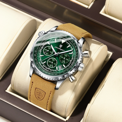 Charon Luxus Herren uhr  Wasserdicht Chronograph Leder