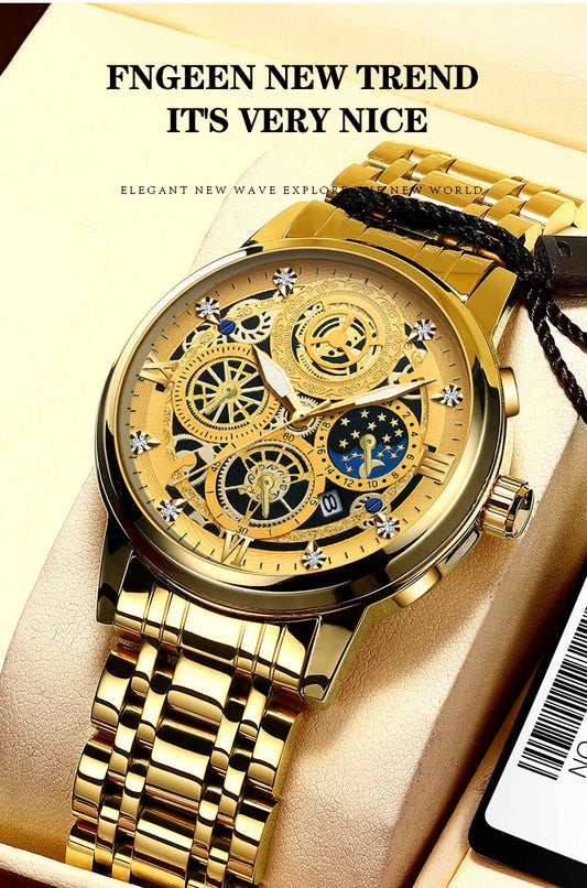 Seneca Quartz Watch – Stainless Steel, Luminous Dial & Waterproof Elegance