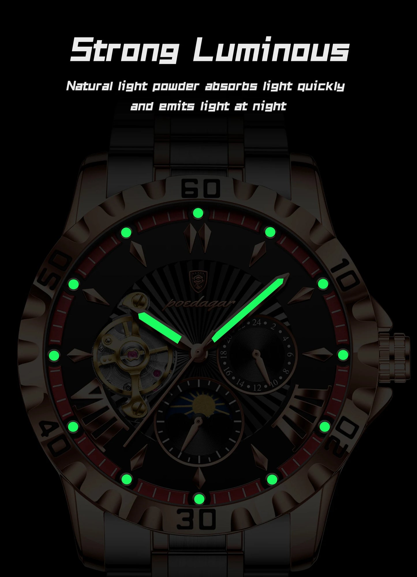 Marcus Aurelius Tourbillon – Automatic, Luminous & Waterproof Steel