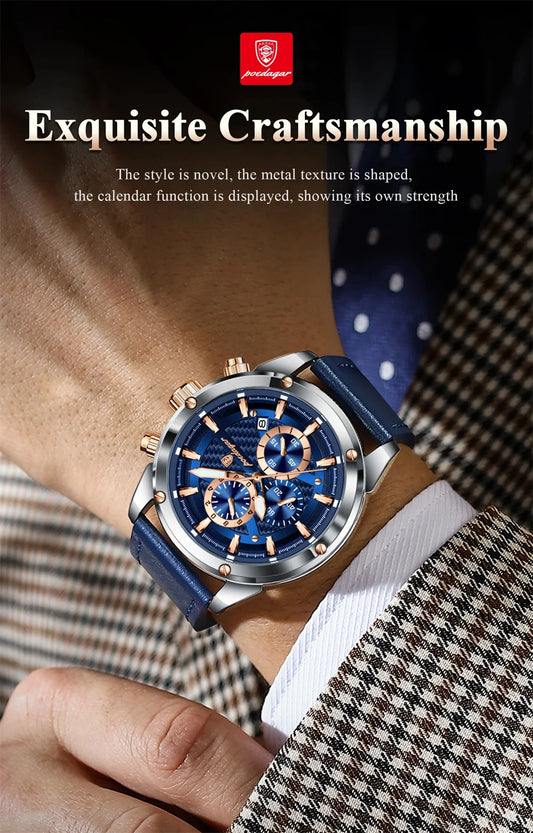 Maximus Sport Watch – Military Style, Waterproof, Luminous & Leather Quartz Chrono