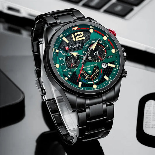 Hadrian Chrono Watch – Military Sport, Waterproof & Stainless Steel Elegance