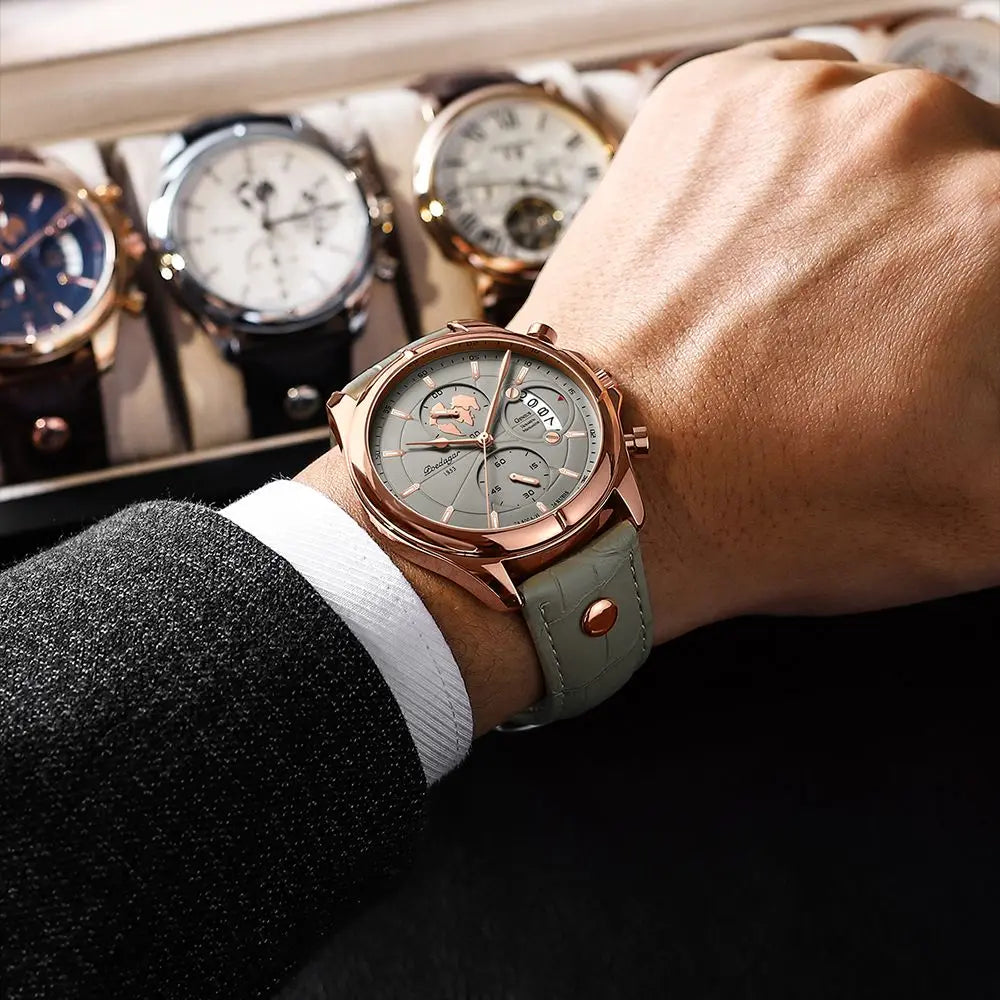 Valerius Leder Chronograph Uhr