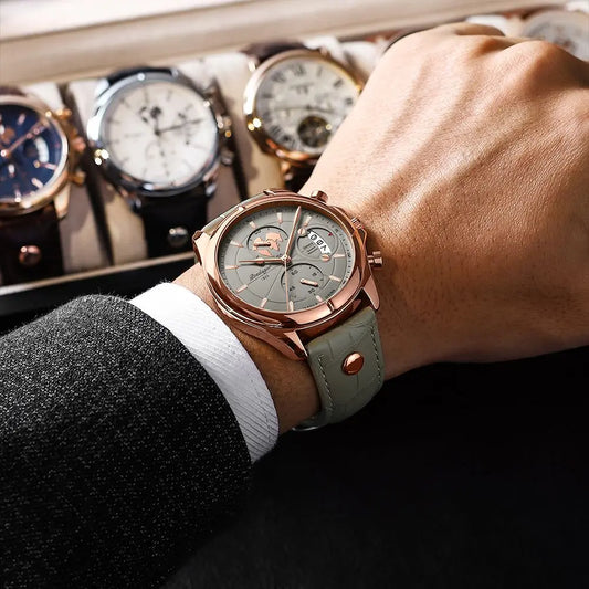 Valerius Leder Chronograph Uhr