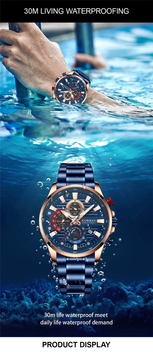 Quintus Chrono Watch – Military Sport, Waterproof & Classic Steel Design