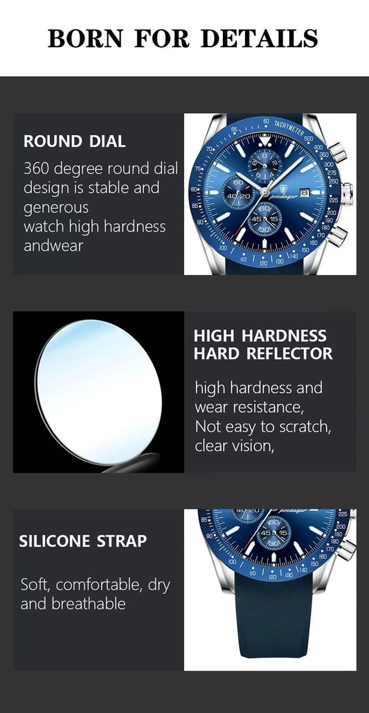 Ragnar Chrono Watch – 2024 Sport, Waterproof & Silicone Strap