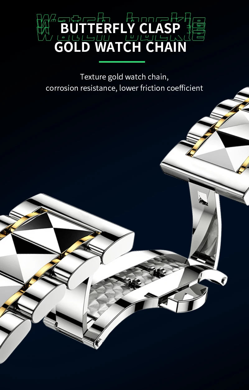 Julius Caesar Diamond Watch – 41MM Luxury, Night Glow & Dual Calendar