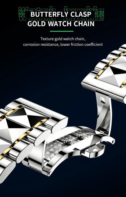 Julius Caesar Diamond Watch – 41MM Luxury, Night Glow & Dual Calendar