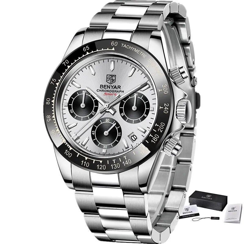 Augustus Chrono Watch – Luxury Steel, Waterproof & Precision Quartz