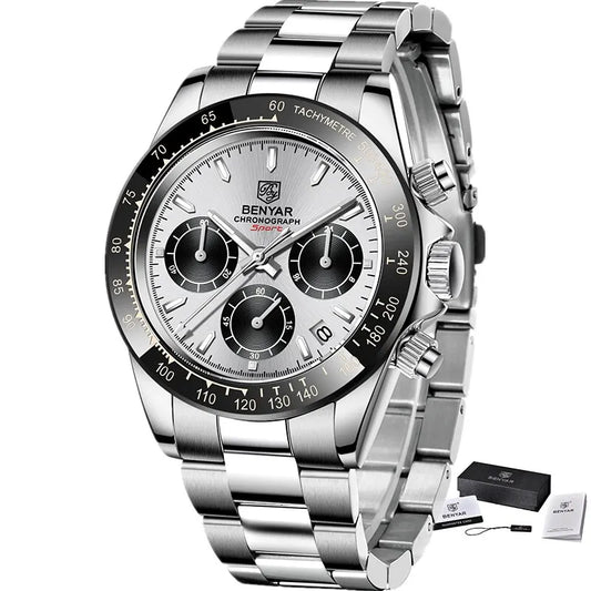 Augustus Chrono Watch – Luxury Steel, Waterproof & Precision Quartz