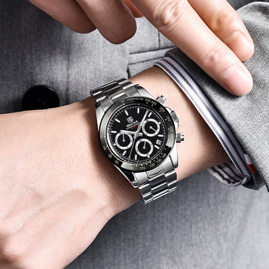 Augustus Chrono Watch – Luxury Steel, Waterproof & Precision Quartz