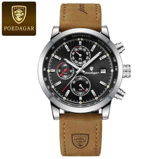 Scipio Chrono Watch – Luxury, Waterproof, Luminous & Leather Date Design