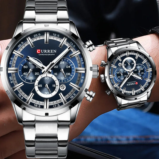 Brutus Chrono Watch – Military Sport, Waterproof & Blue Steel Design