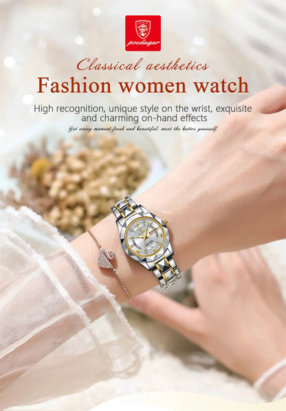 Seneca Edelstahl Elegante Damen Uhr