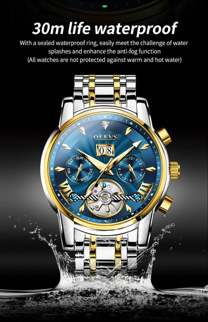 Ptolemy Mechanical Watch – Hollow Design, Moonphase & Luminous Precision