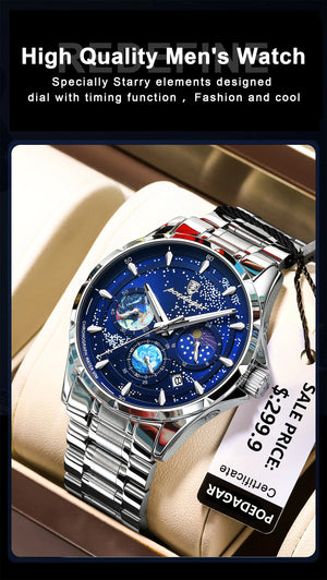 Trajan Chrono Watch – Luxury, Waterproof, Luminous & Date Display Steel