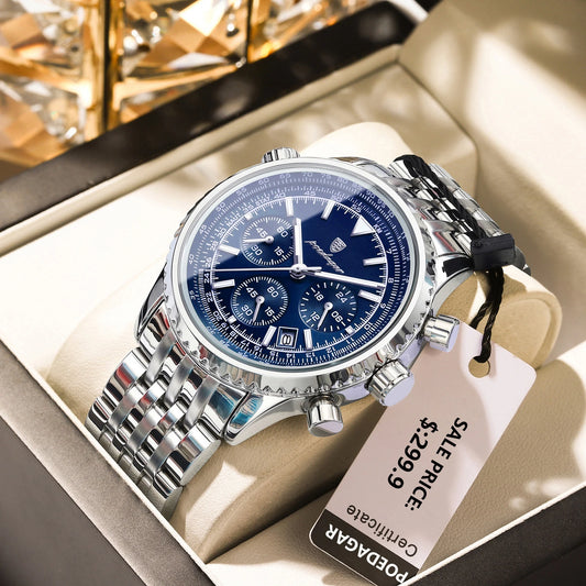 Kronos Luxus Uhr Edelstahl für Herren Wasserdicht