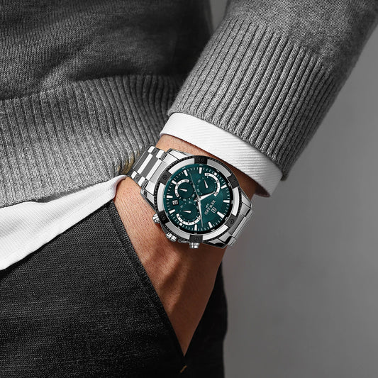 Socrates Edelstahl Herren Luxus Uhr