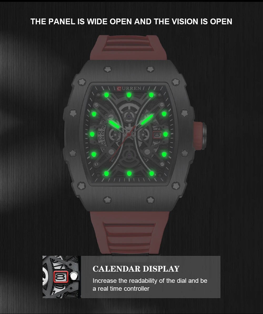 Euripides 3D Watch – Creative Design, Waterproof & Silicone Strap