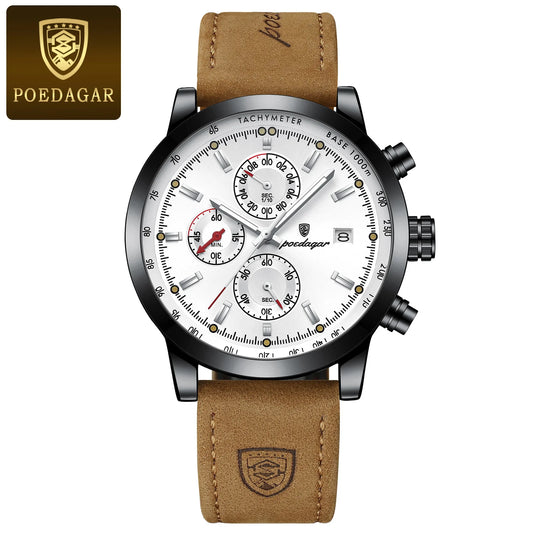 Scipio Chrono Watch – Luxury, Waterproof, Luminous & Leather Date Design