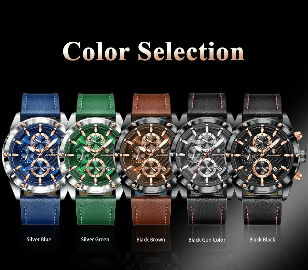 Maximus Sport Watch – Military Style, Waterproof, Luminous & Leather Quartz Chrono