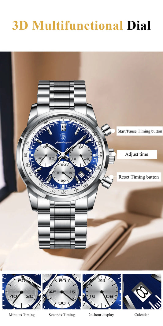 Atlas Luxury Herren Uhr Chronograph