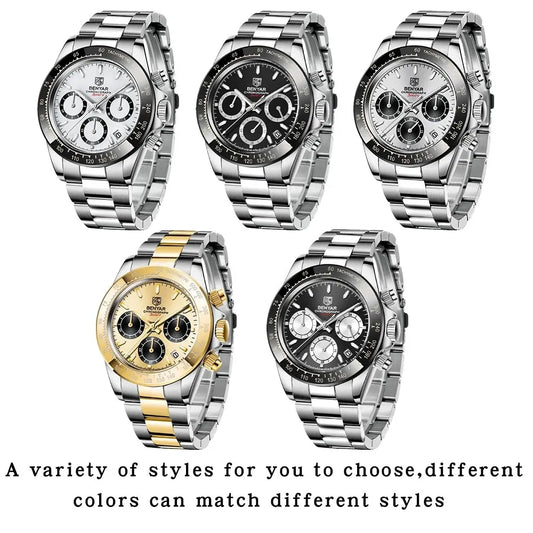 Augustus Chrono Watch – Luxury Steel, Waterproof & Precision Quartz