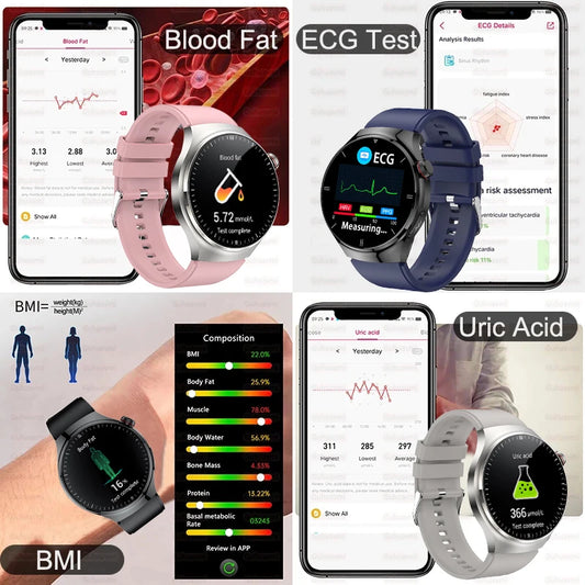 SmartWatch Genny - 2024 Gesundheits-Smartwatch | EKG, Blutzucker, Herzfrequenz, Blutdruck