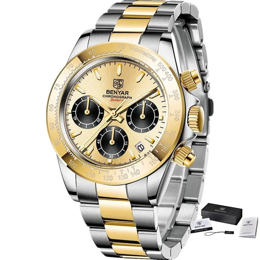 Augustus Chrono Watch – Luxury Steel, Waterproof & Precision Quartz