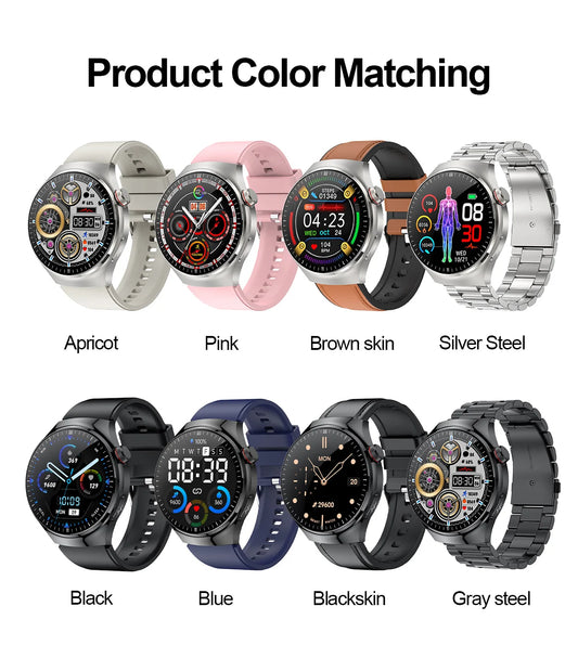 SmartWatch Genny - 2024 Gesundheits-Smartwatch | EKG, Blutzucker, Herzfrequenz, Blutdruck