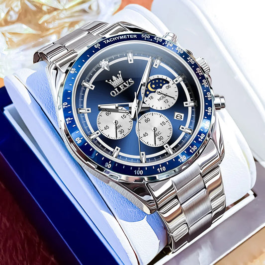 Hector Chrono Watch – Green Dial, Multifunctional & Waterproof Leather Design