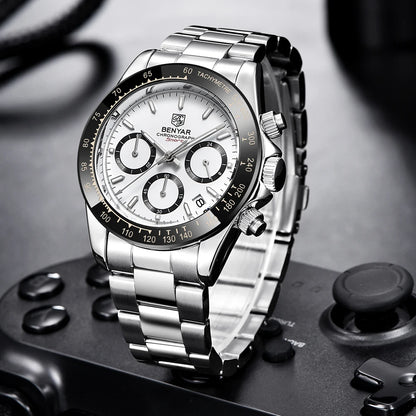 Augustus Chrono Watch – Luxury Steel, Waterproof & Precision Quartz