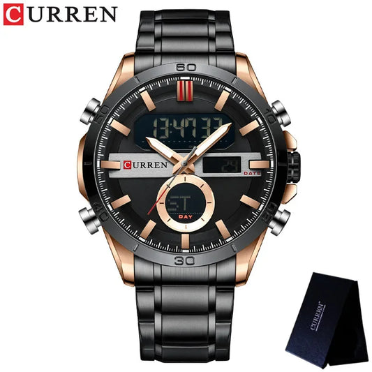 Trajan Chrono Watch – Luxury Military Sport, Silver Steel & Quartz Precision