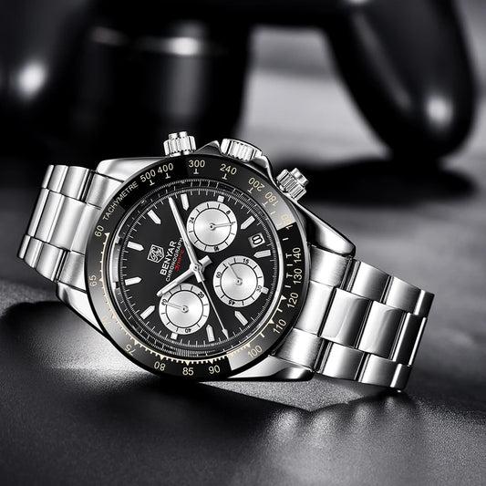 Augustus Chrono Watch – Luxury Steel, Waterproof & Precision Quartz