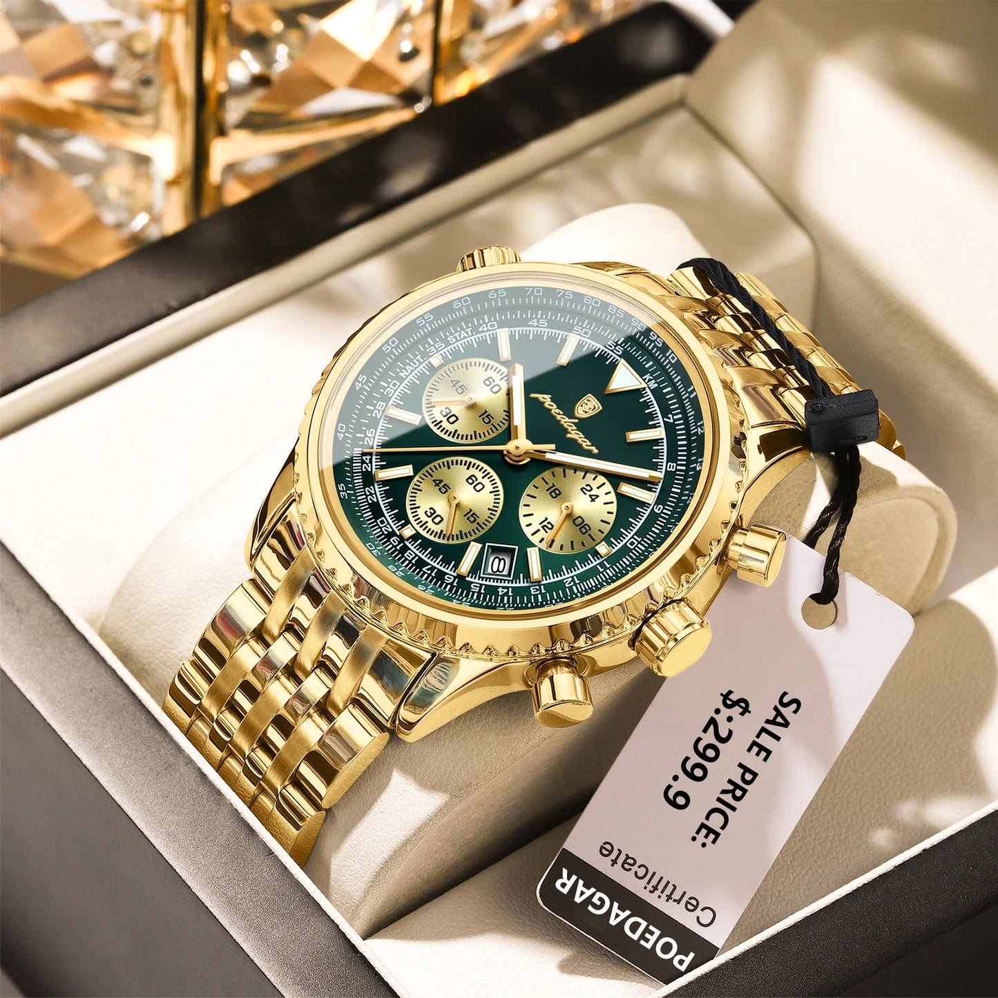 Kronos Luxus Uhr Edelstahl für Herren Wasserdicht