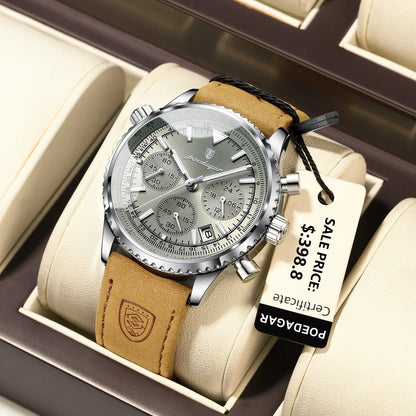 Charon Luxus Herren uhr  Wasserdicht Chronograph Leder