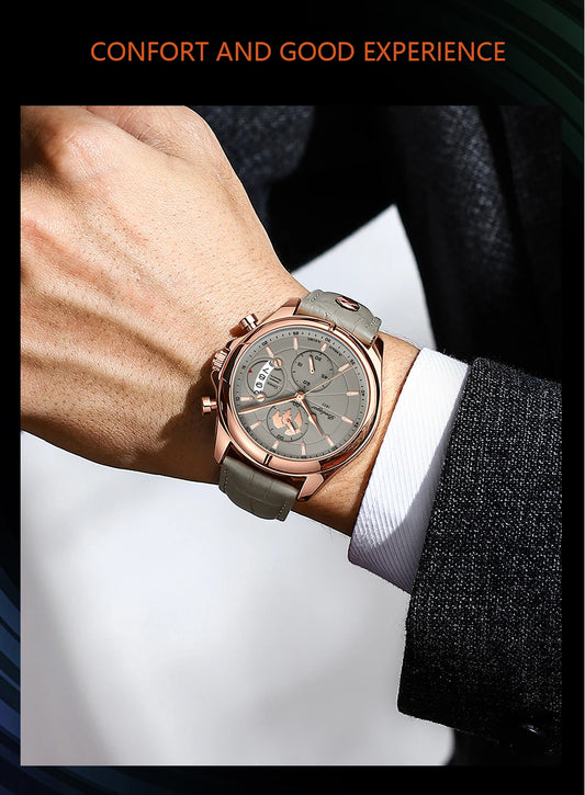Valerius Leder Chronograph Uhr