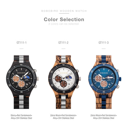 Diomedes Wooden Watch – Luxury Chronograph, Military Quartz Precision