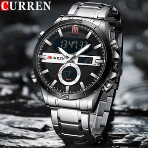 Trajan Chrono Watch – Luxury Military Sport, Silver Steel & Quartz Precision