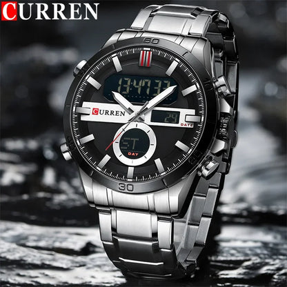 Trajan Chrono Watch – Luxury Military Sport, Silver Steel & Quartz Precision