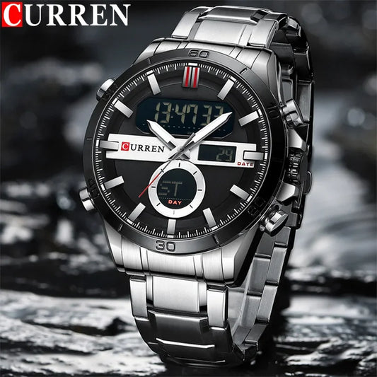 Trajan Chrono Watch – Luxury Military Sport, Silver Steel & Quartz Precision