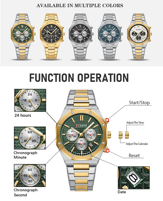 Valerius Chrono Watch – 6-Hand Precision, Military Style & Luxury Design