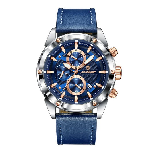 Maximus Sport Watch – Military Style, Waterproof, Luminous & Leather Quartz Chrono