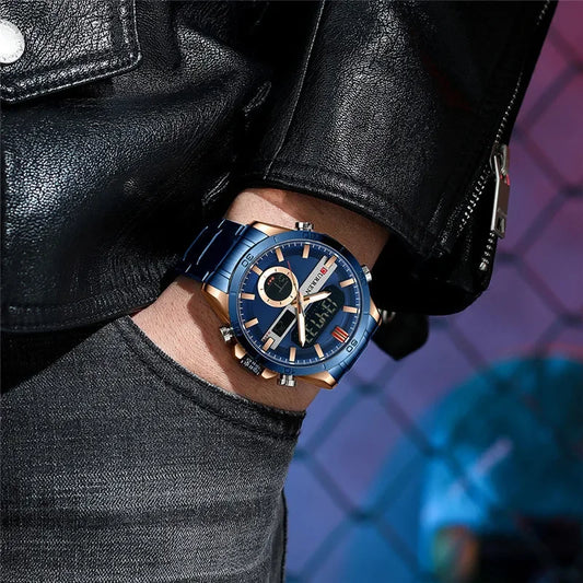 Trajan Chrono Watch – Luxury Military Sport, Silver Steel & Quartz Precision