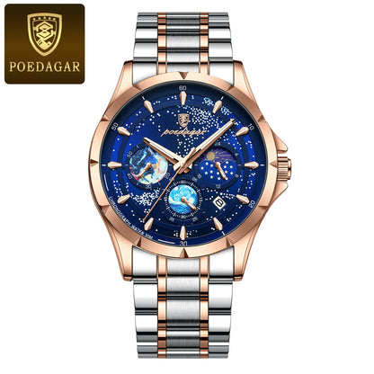 Trajan Chrono Watch – Luxury, Waterproof, Luminous & Date Display Steel