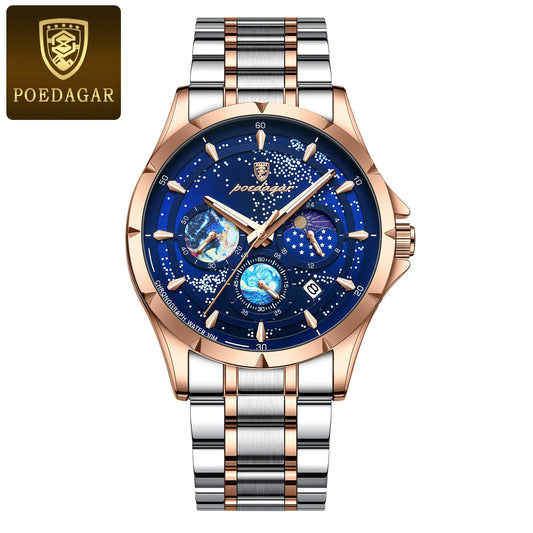 Trajan Chrono Watch – Luxury, Waterproof, Luminous & Date Display Steel